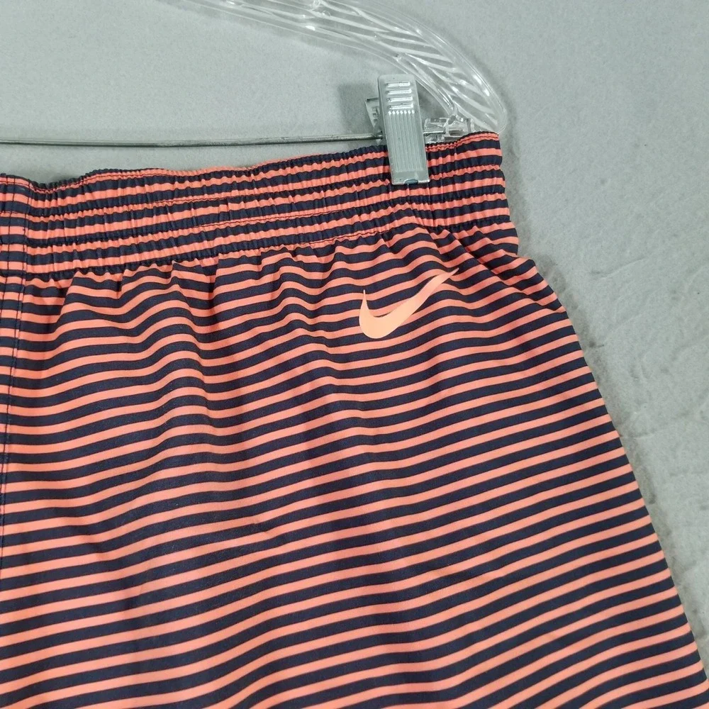 Nike board shorts swim shorts men's large blue orange striped pockets